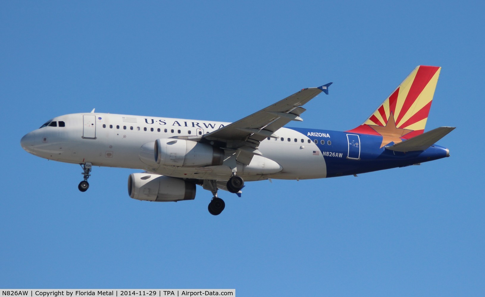 N826AW, 2001 Airbus A319-132 C/N 1534, USAirways Arizona A319