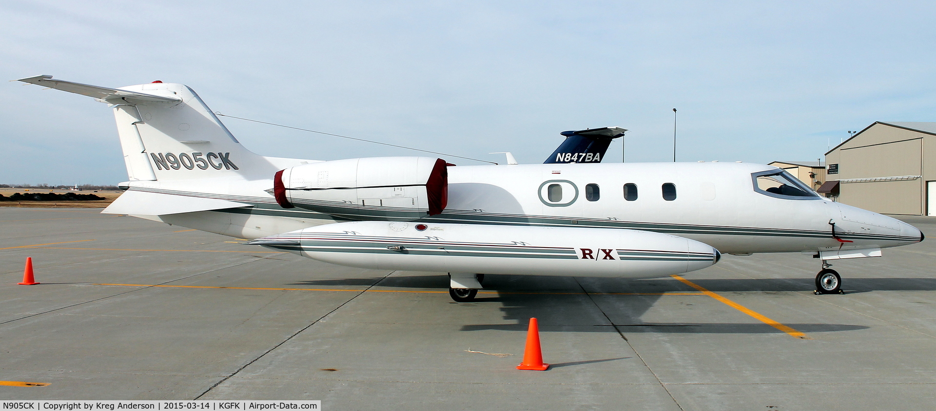 N905CK, 1975 Gates Learjet 36 C/N 005, Lear Jet 36 on the ramp in Grand Forks, ND.
