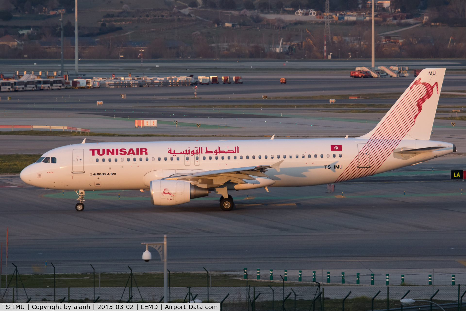 TS-IMU, 2013 Airbus A320-214 C/N 5474, Taxying for departure in the evening sun