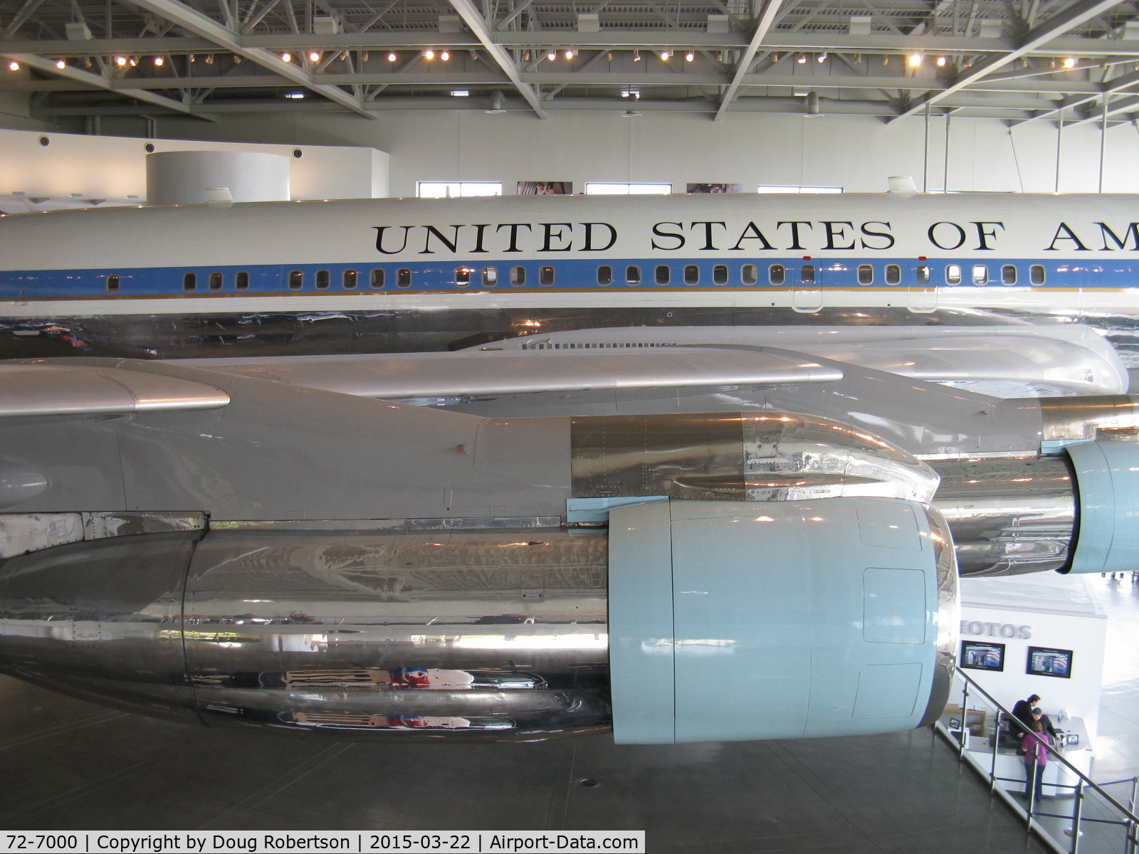 72-7000, 1972 Boeing VC-137C C/N 20630, 1972 Boeing VC-137C AIR FORCE ONE, aka 27000, four P&W TF33-PW-102 low bypass ratio Turbofans 18,000 lbf st each, at Ronald Reagan Presidential Library and Museum