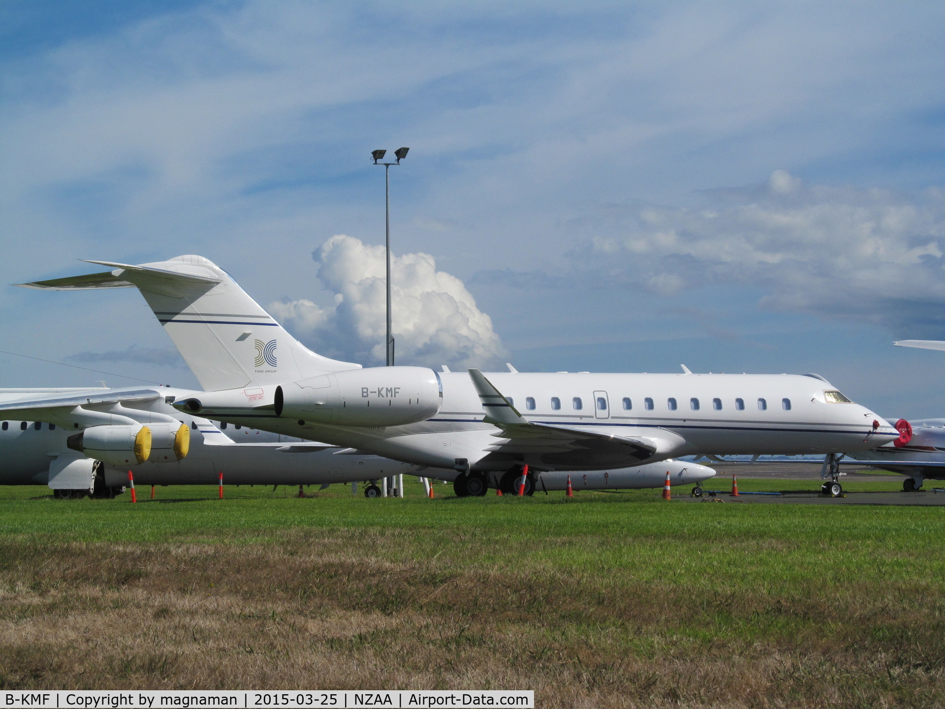 B-KMF, 2010 Bombardier BD-700-1A11 Global 5000 C/N 9998, On convair apron having arrived earlier today