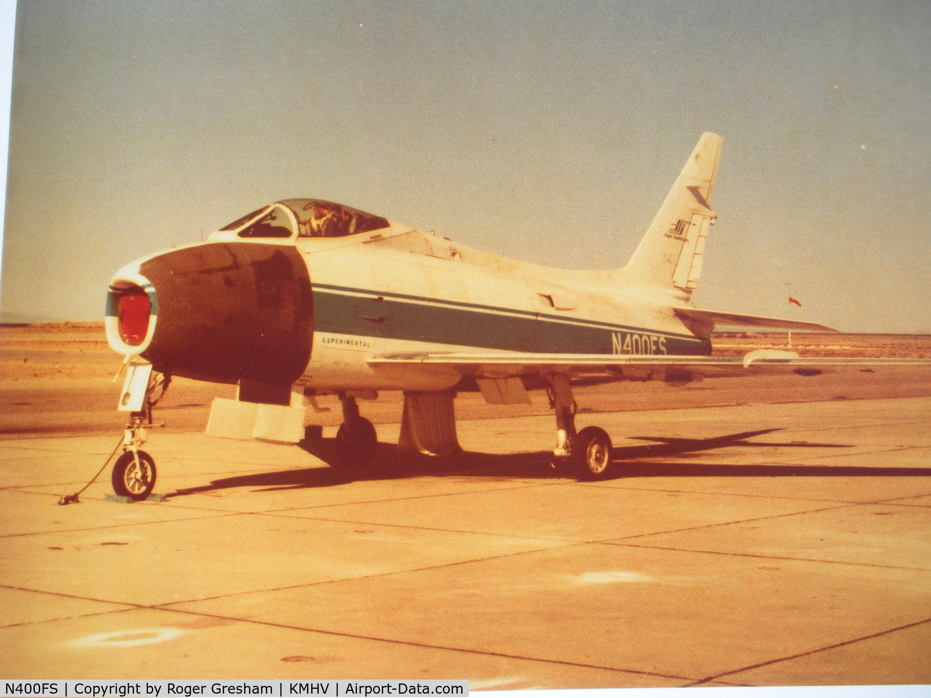 N400FS, 1958 North American AF-1E Fury C/N 244-83, taken at Mohave Airport   in 1978
