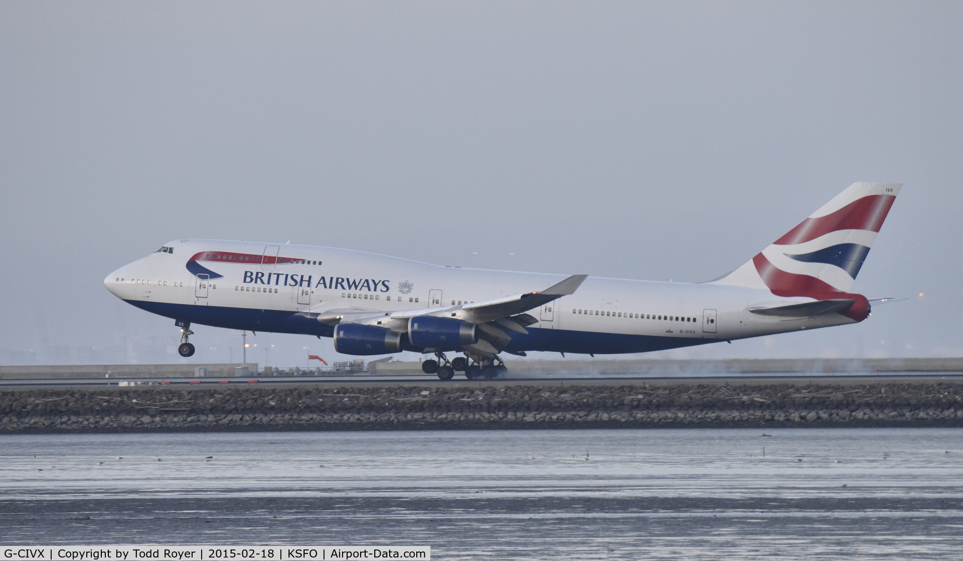 G-CIVX, 1998 Boeing 747-436 C/N 28852, Landing at SFO