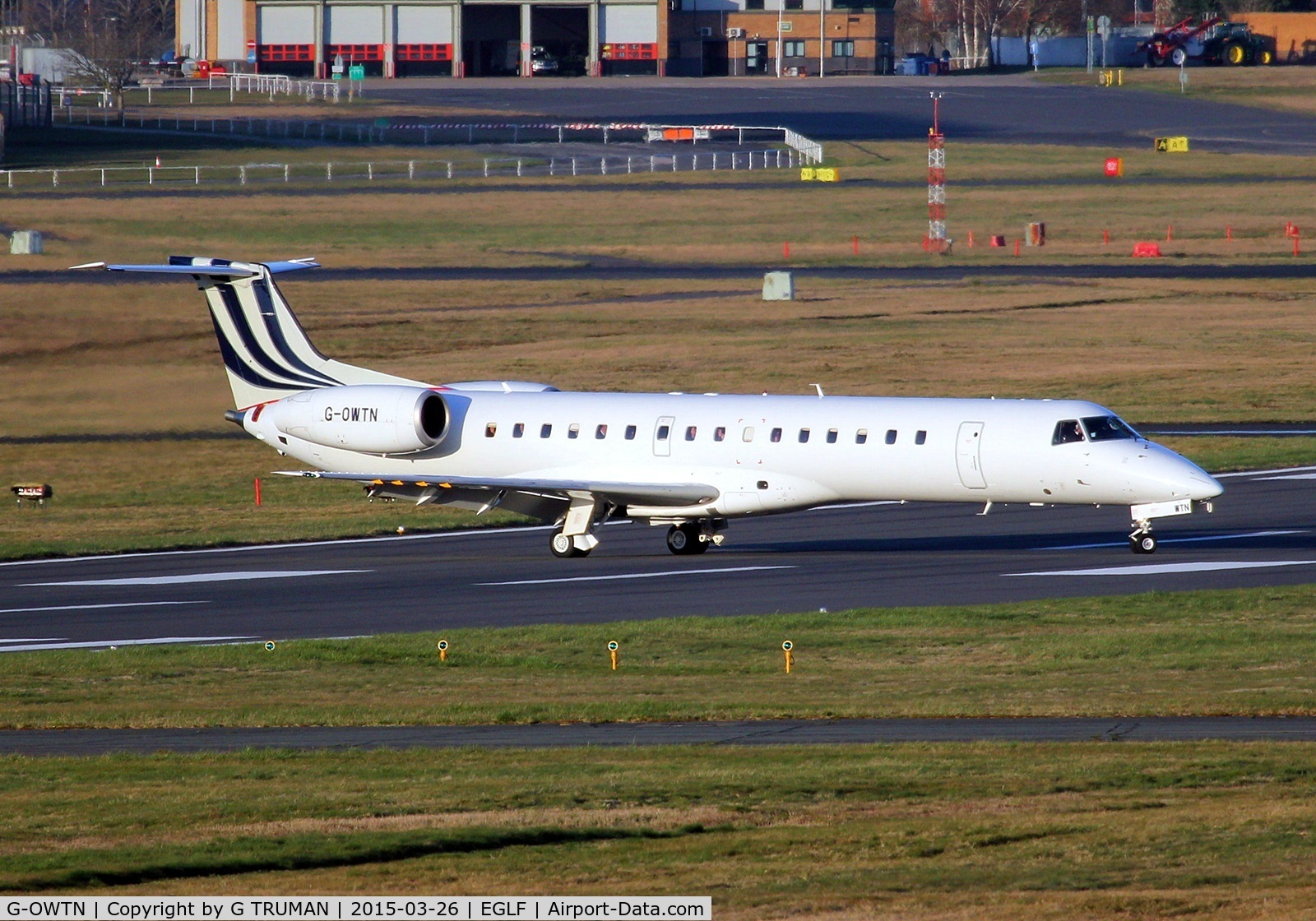 G-OWTN, 1997 Embraer EMB-145EU (ERJ-145EU) C/N 145010, BAE corporate shuttle evening arrival into Farnborough