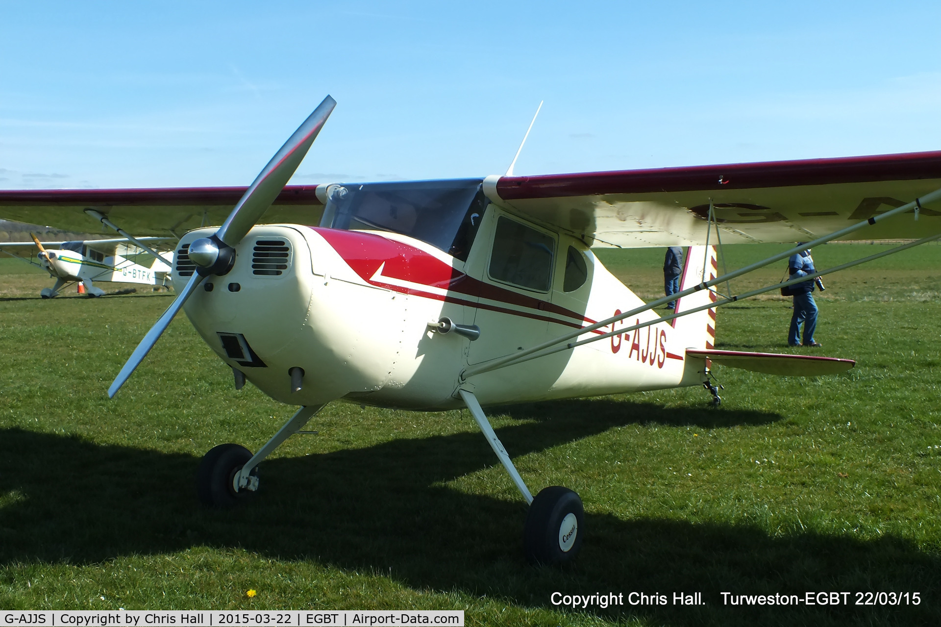 G-AJJS, 1947 Cessna 120 C/N 13047, at the Vintage Aircraft Club spring rally