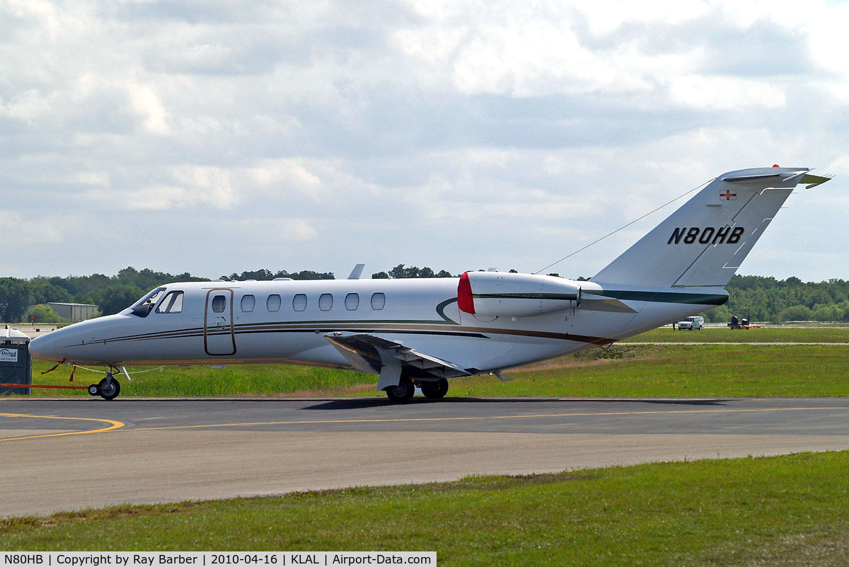 N80HB, 2007 Cessna 525B CitationJet CJ3 C/N 525B-0163, Cessna Citation Jet CJ3 [525B-0163] Lakeland-Linder~N 16/04/2010