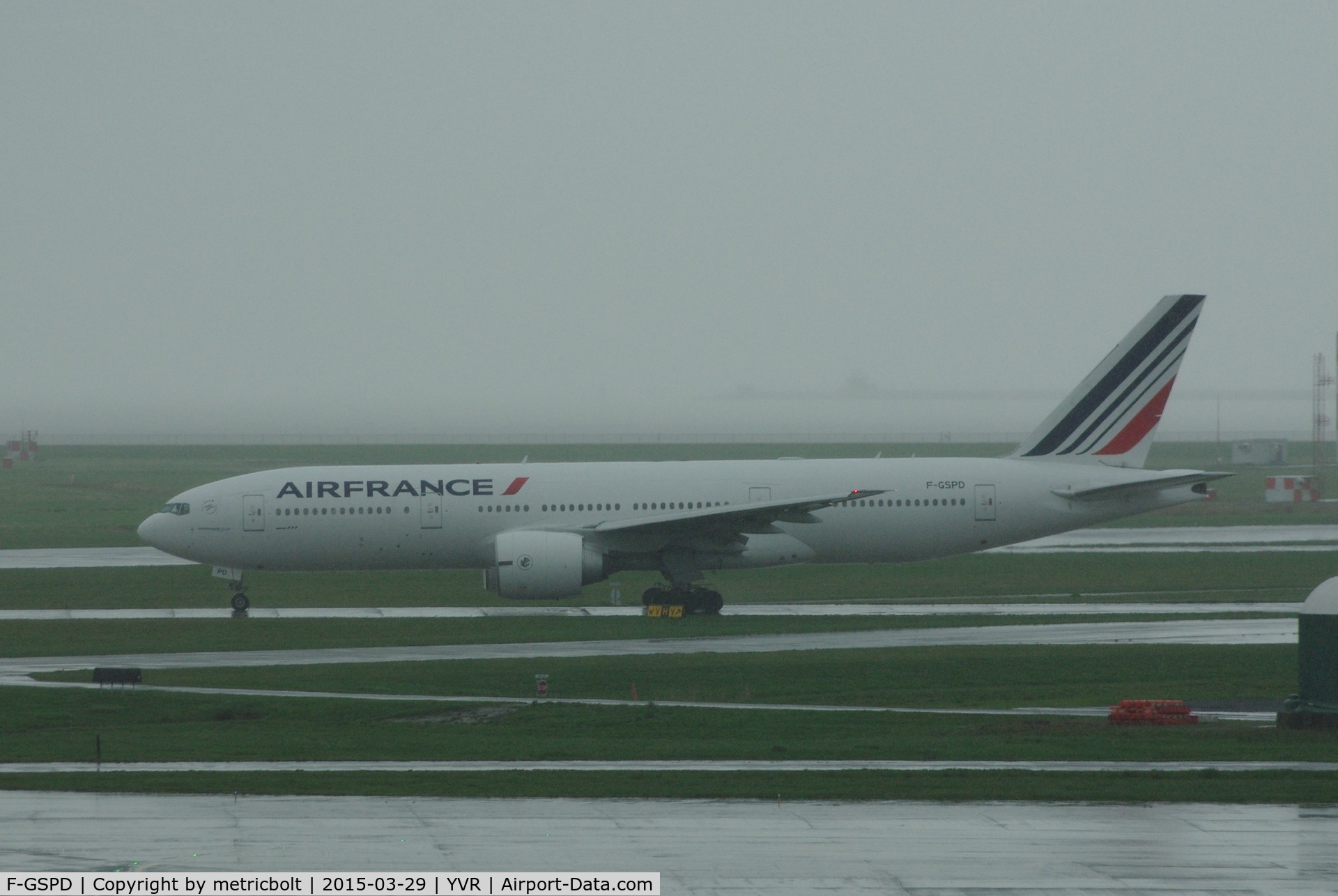 F-GSPD, 1998 Boeing 777-228/ER C/N 29005, 1st Air France flight Vancouver-Paris AF379