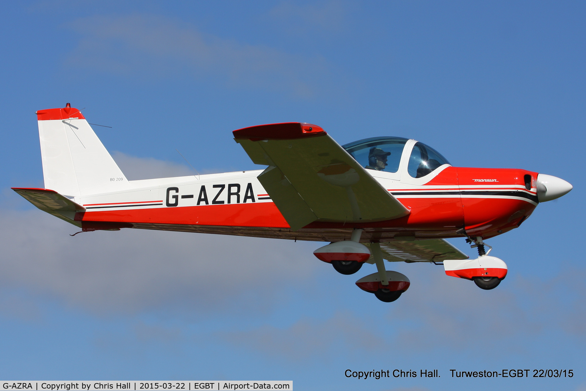 G-AZRA, 1972 Bolkow Bo-209 Monsun C/N 192, at the Vintage Aircraft Club spring rally