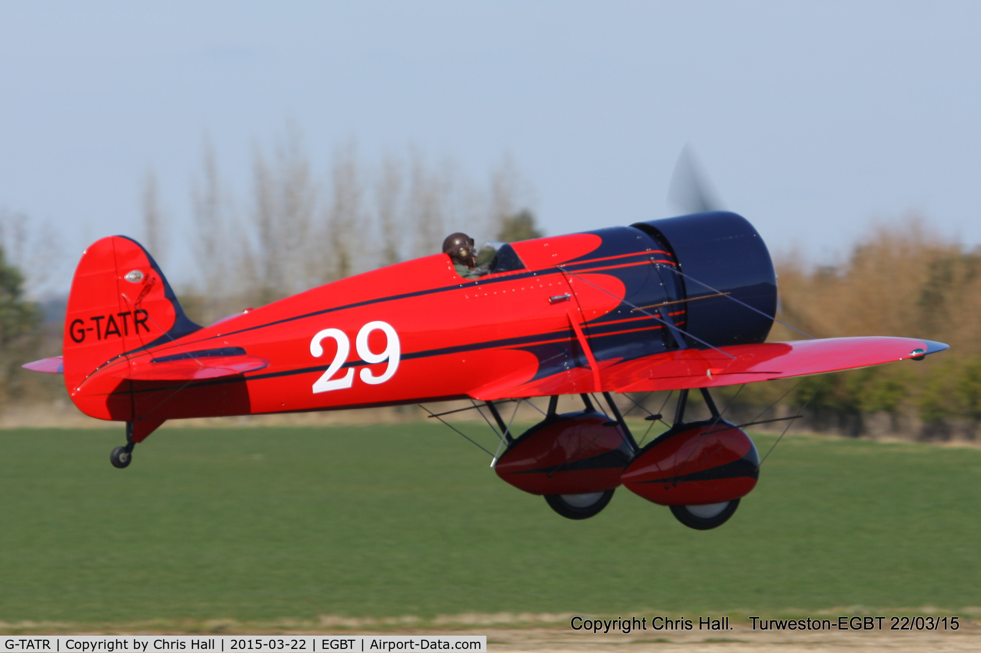 G-TATR, 2012 Travel Air Type R Racer Replica C/N LAA 362-14892, at the Vintage Aircraft Club spring rally