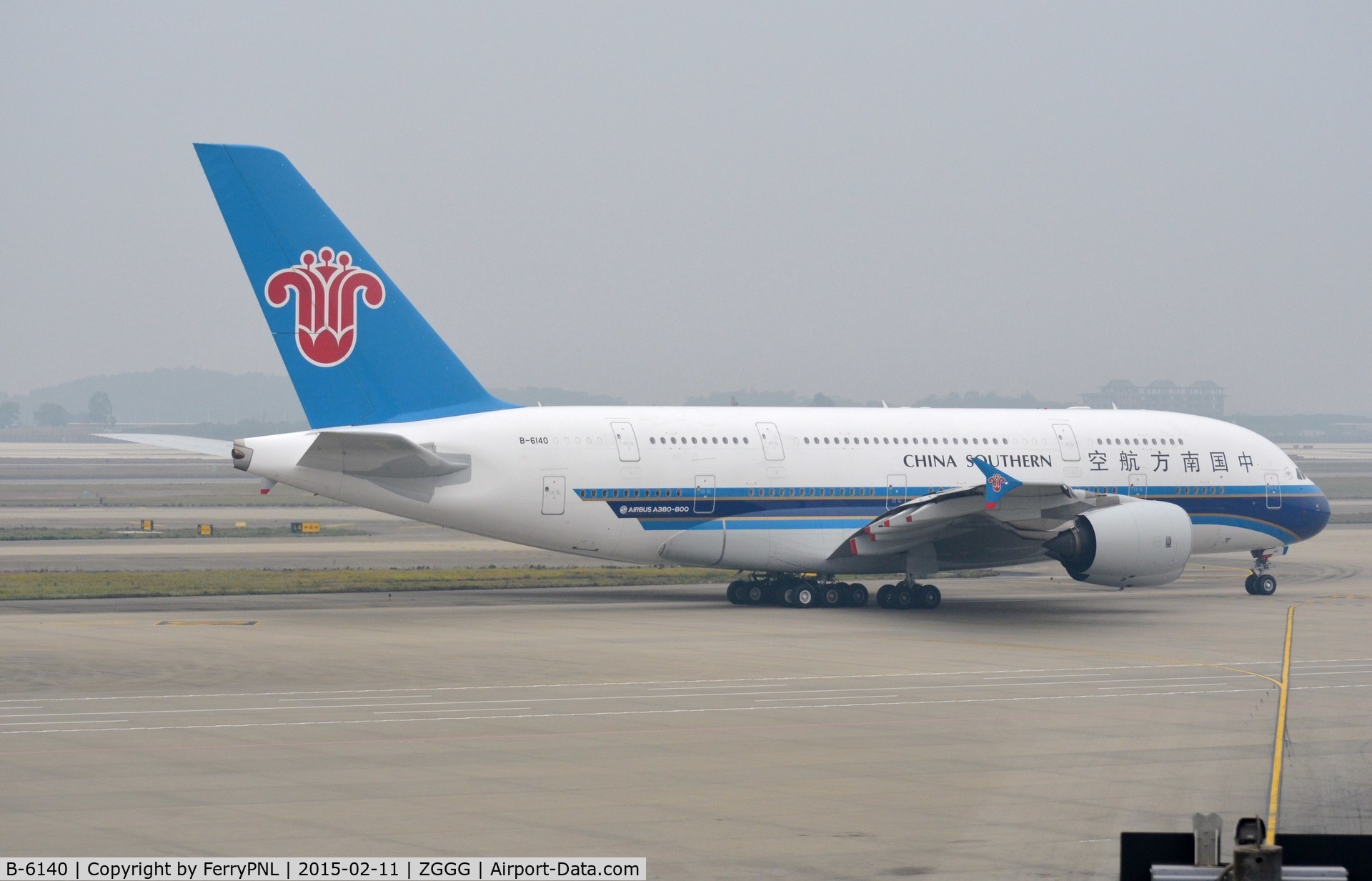 B-6140, 2012 Airbus A380-841 C/N 120, China Southern A388 about to depart for LAX