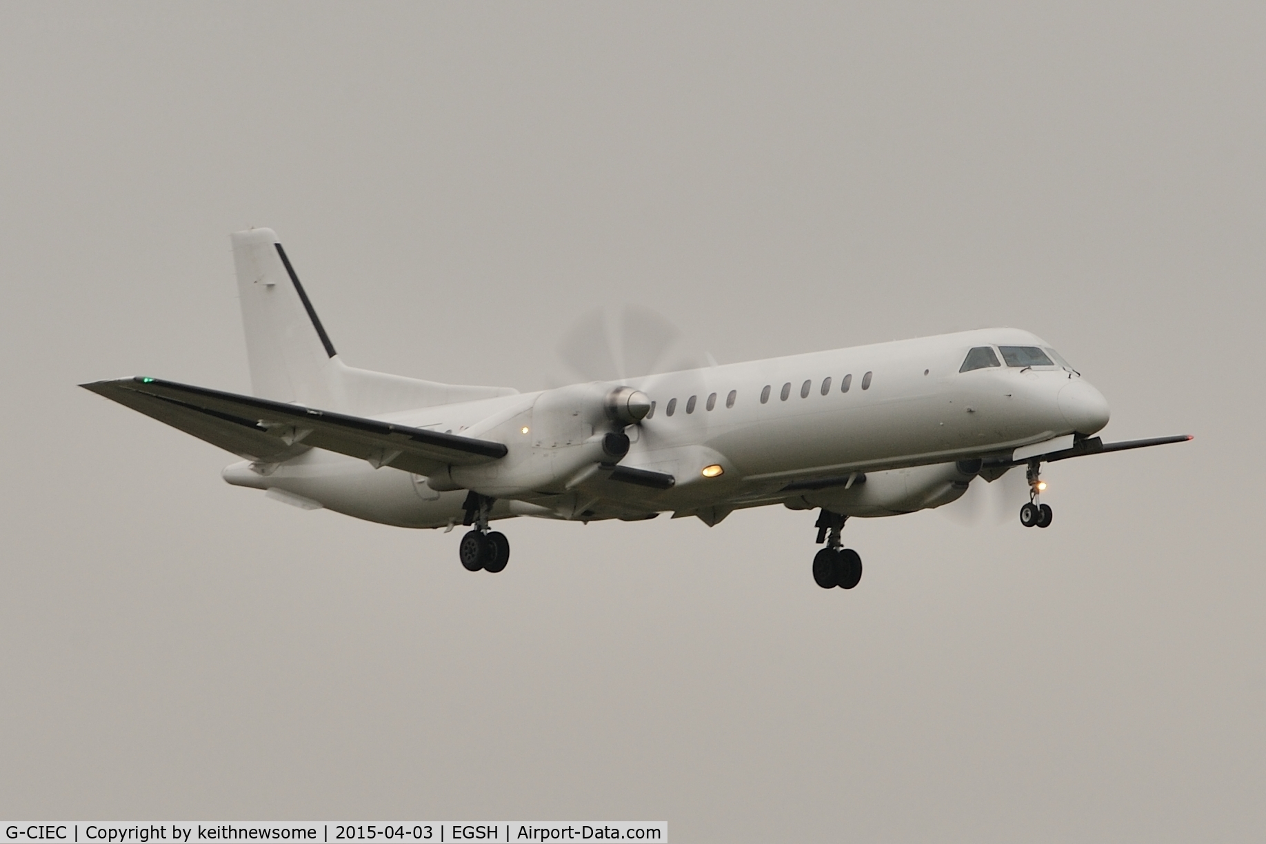 G-CIEC, 1996 Saab 2000 C/N 2000-037, Landing from Aberdeen.