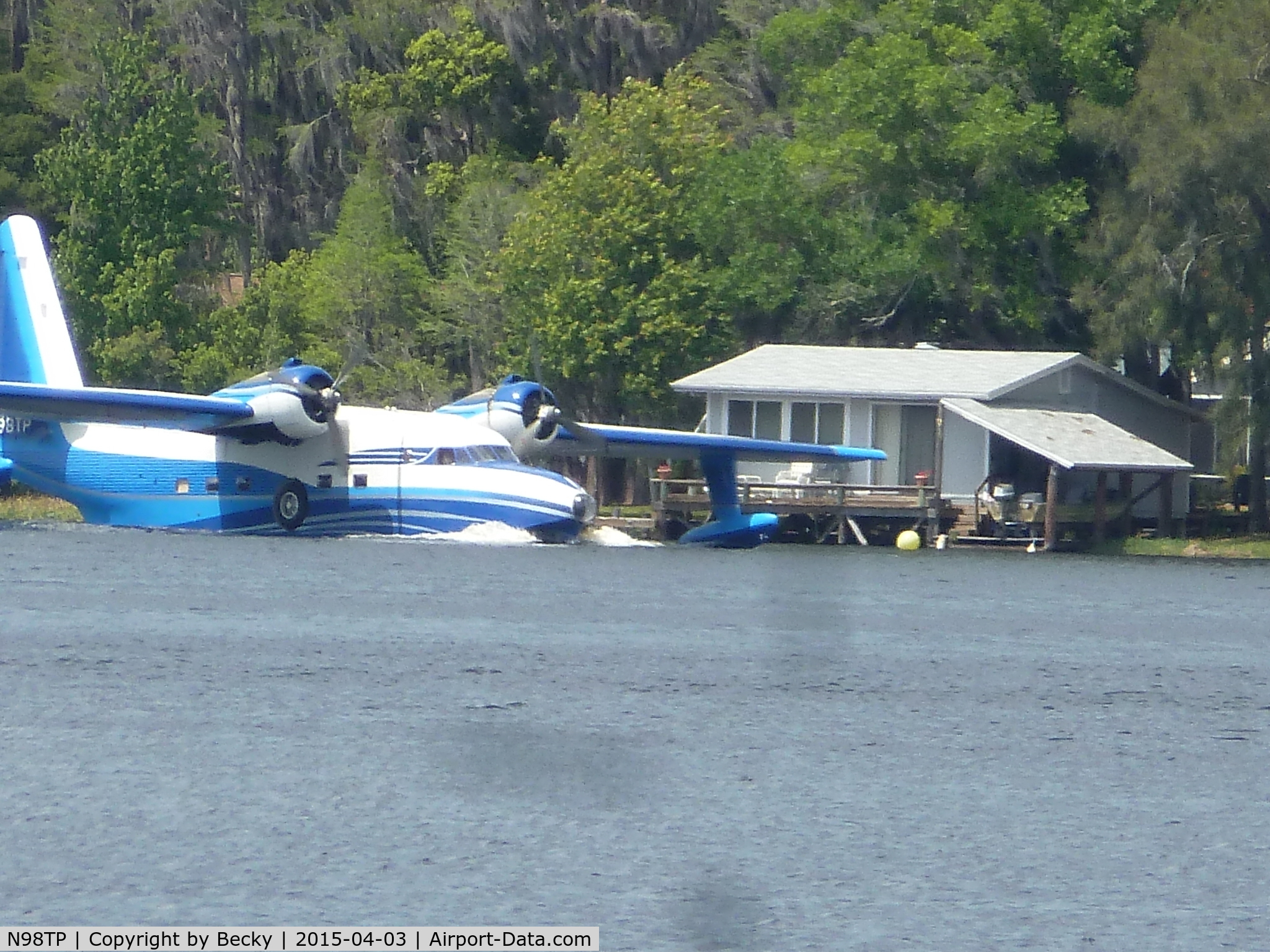 N98TP, 1951 Grumman HU-16B Albatross C/N G-243, Landed on Lake Keystone Odessa Florida April 3, 2015