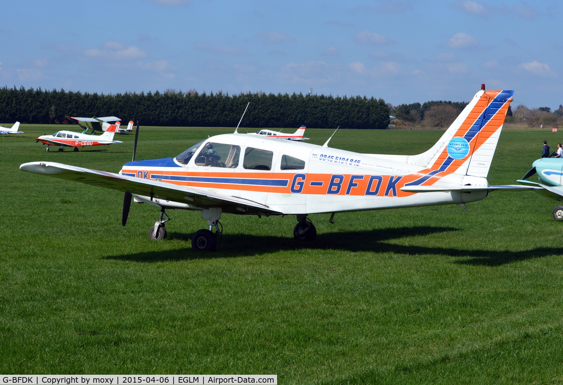 G-BFDK, 1977 Piper PA-28-161 Cherokee Warrior II C/N 28-7816010, Cherokee Warrior II at White Waltham. Ex N40061.