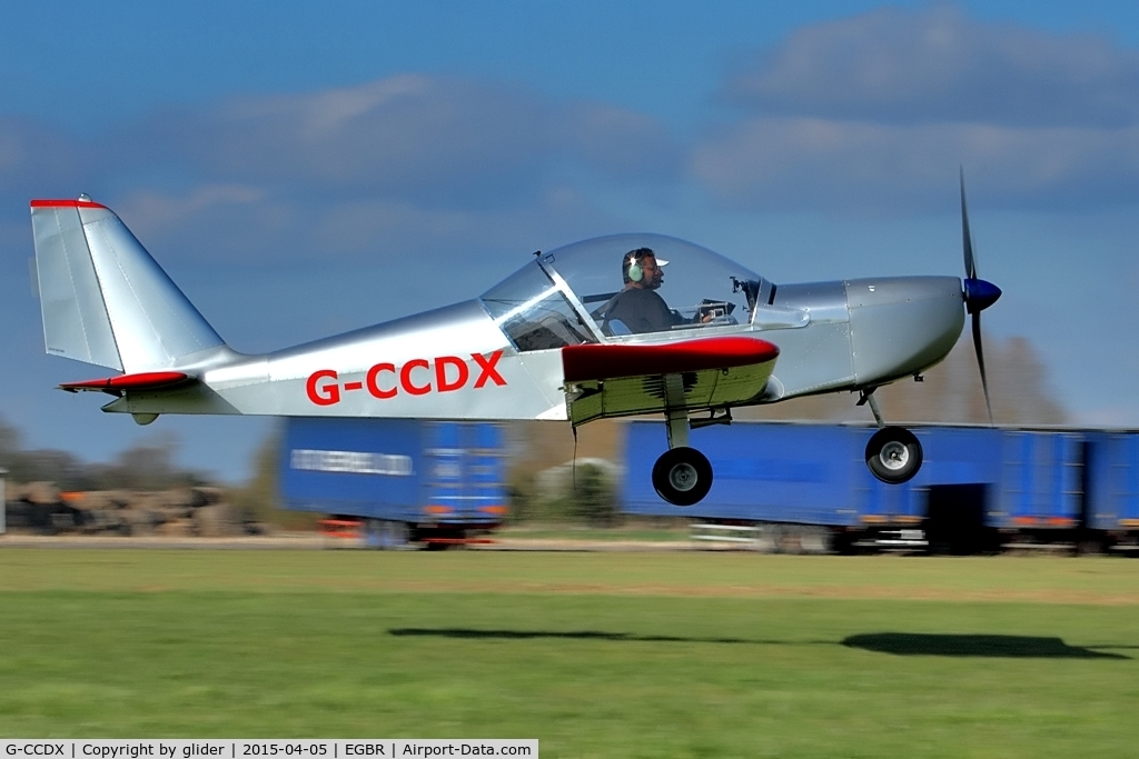 G-CCDX, 2003 Aerotechnik EV-97 Eurostar C/N PFA 315-14013, easter fly-in