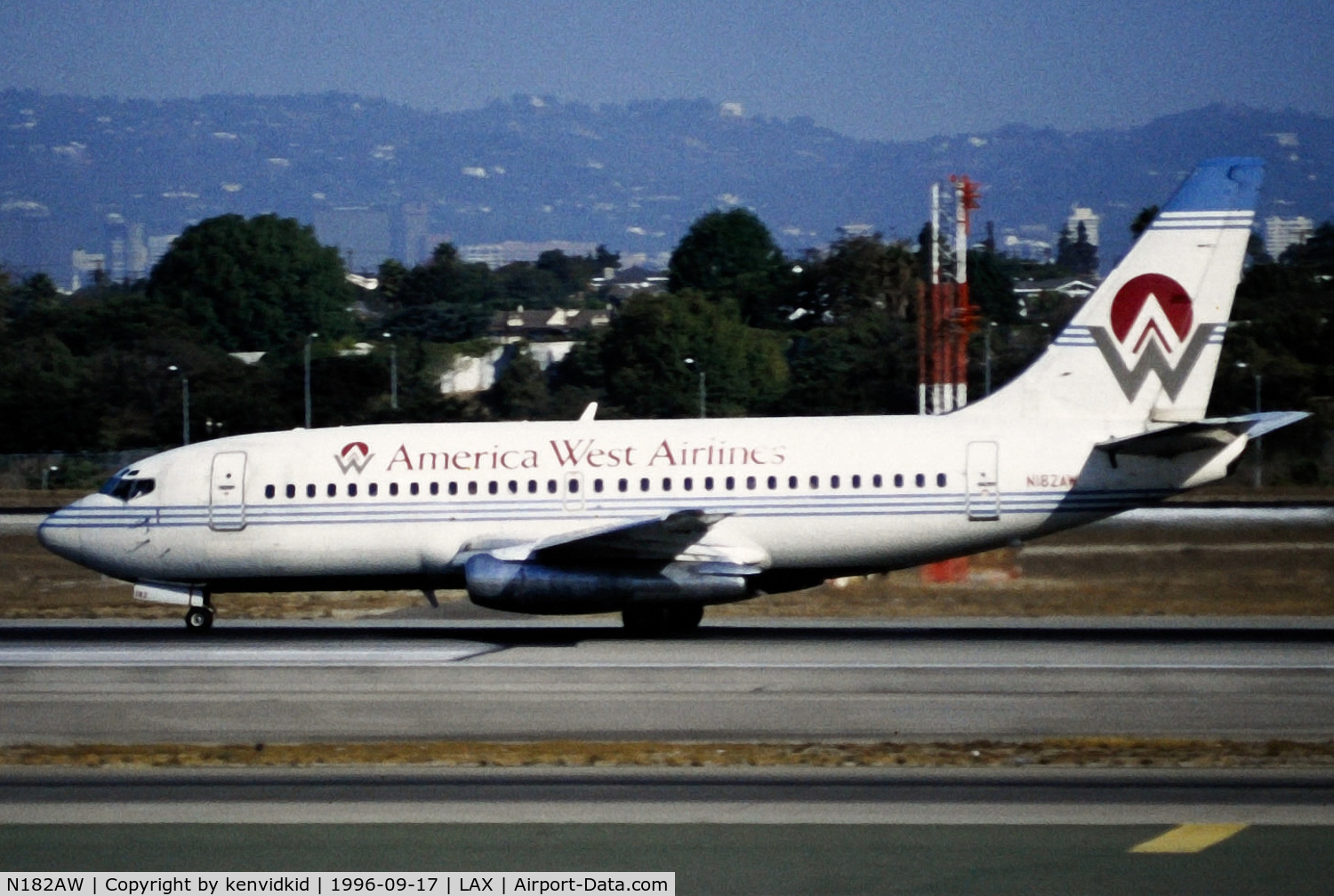 N182AW, 1981 Boeing 737-277 C/N 22649, Copied from slide.