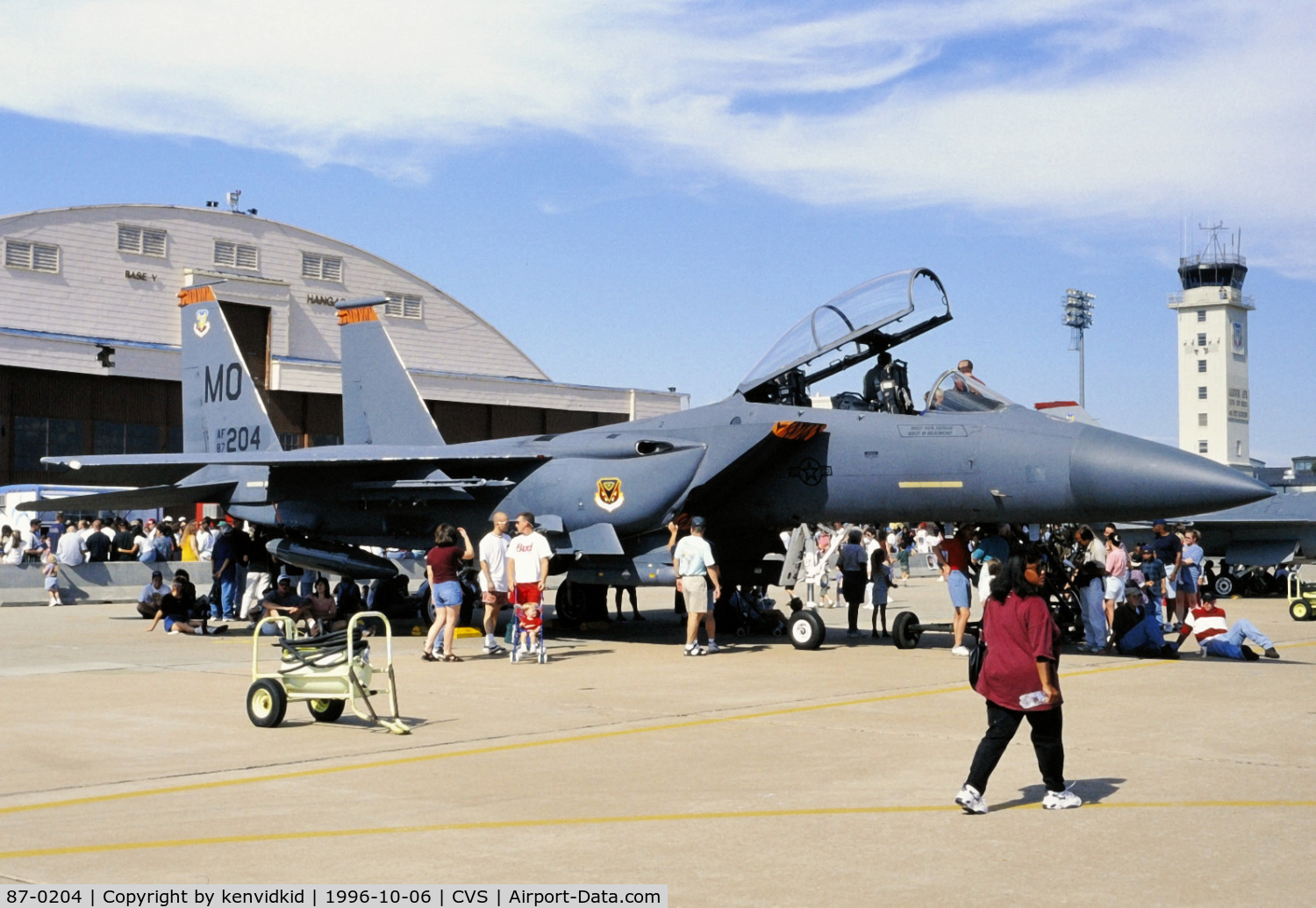 87-0204, 1987 McDonnell Douglas F-15E Strike Eagle C/N 1069-E044, Copied from slide.