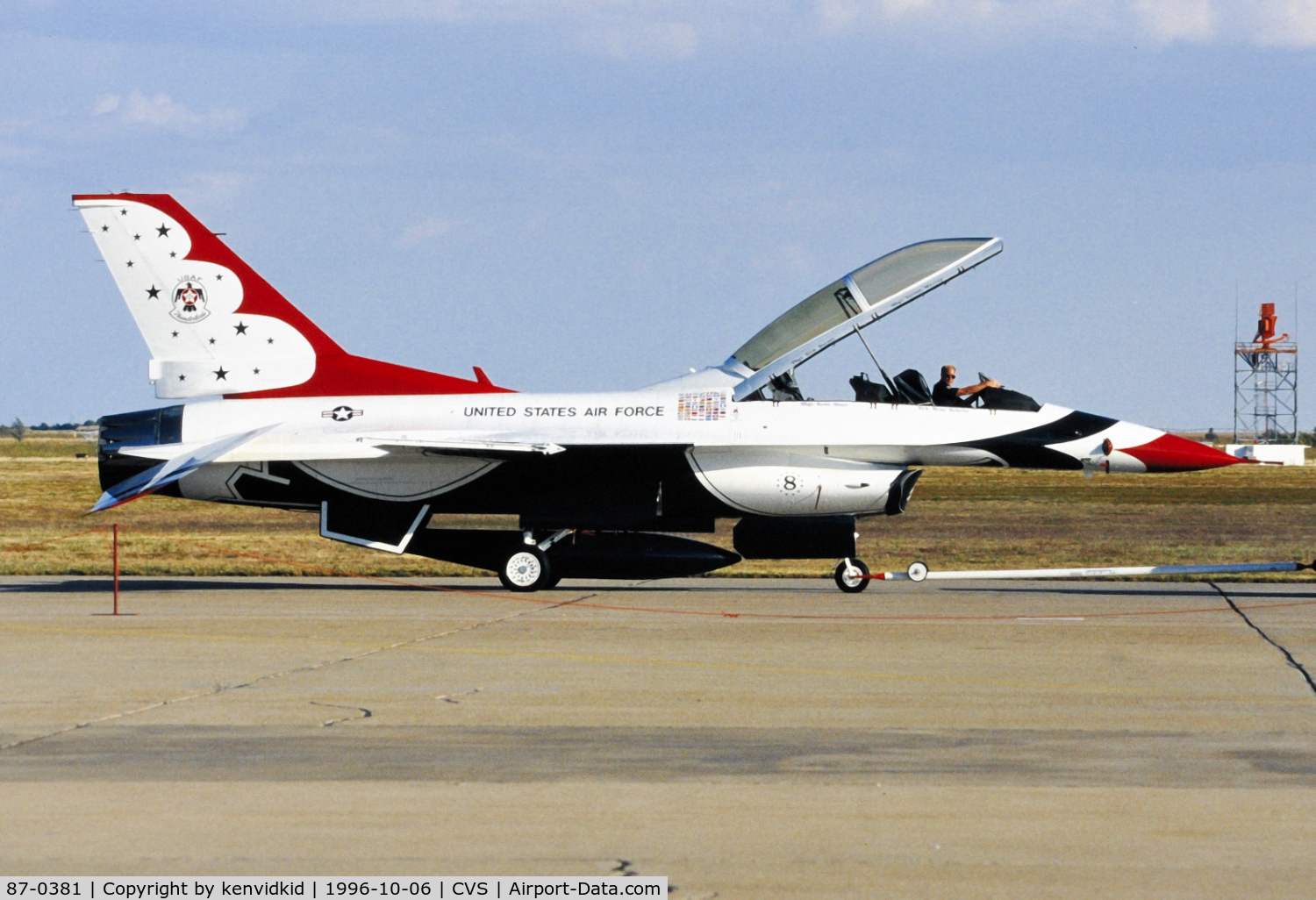 87-0381, General Dynamics F-16D Fighting Falcon C/N 5D-75, Copied from slide.