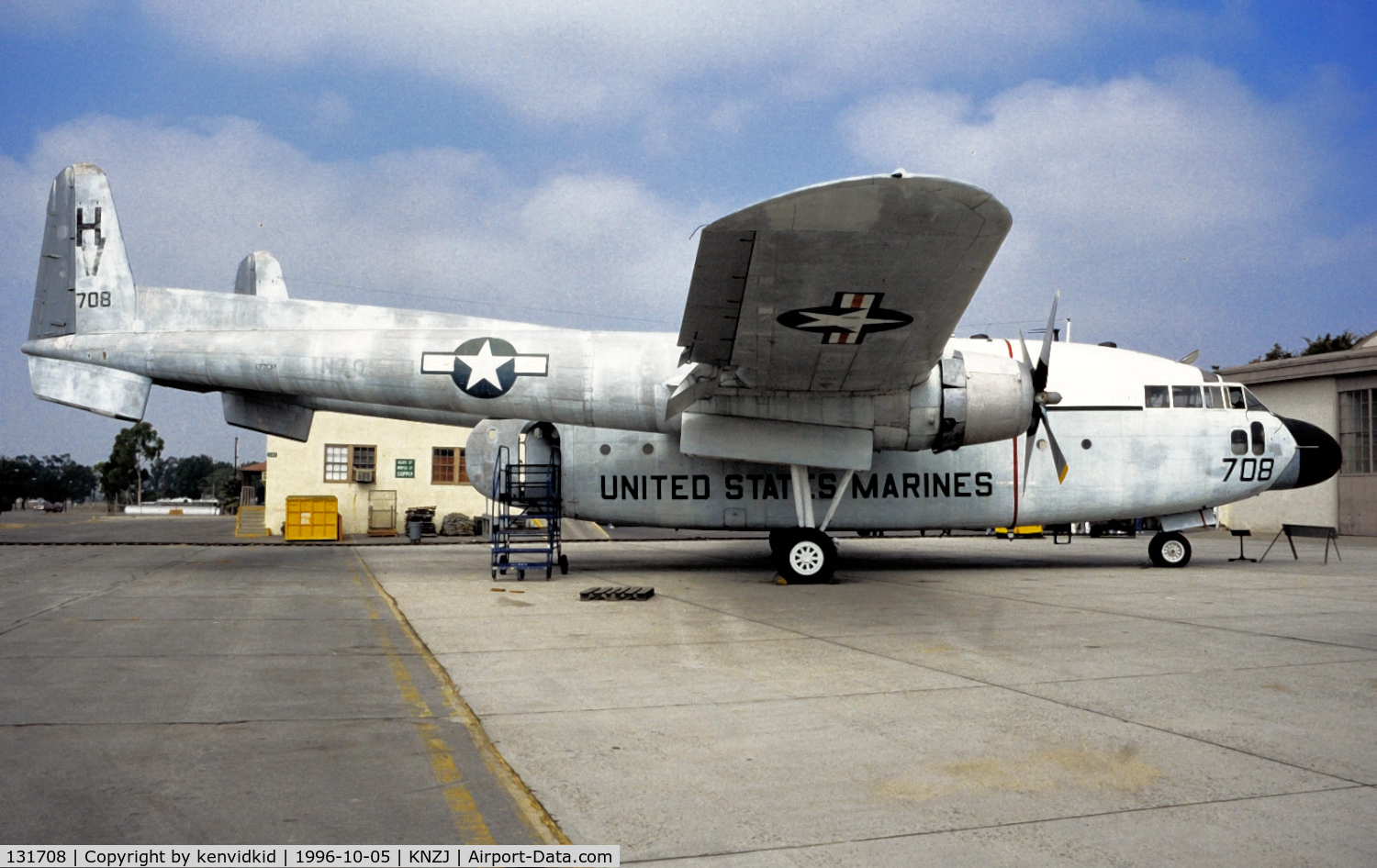131708, Fairchild C-119F Flying Boxcar C/N 10893, Copied from slide.Posing as R4Q-2