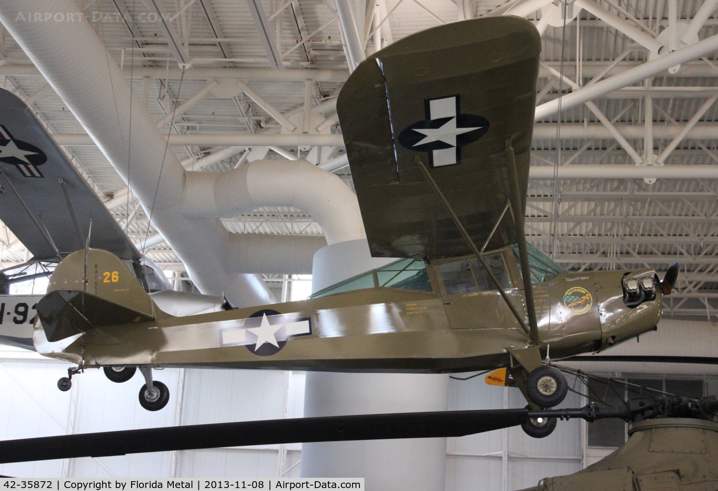 42-35872, 1942 Taylorcraft L-2A Grasshopper C/N 4333, L-2 Grasshopper at Army Aviation Museum