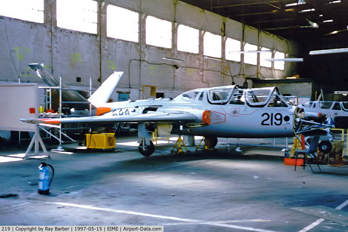 219, Fouga CM-170R Magister C/N 298, Fouga CM-170R Magister [298] (Irish Air Corps) Casement-Baldonnel~EI 15/05/1997