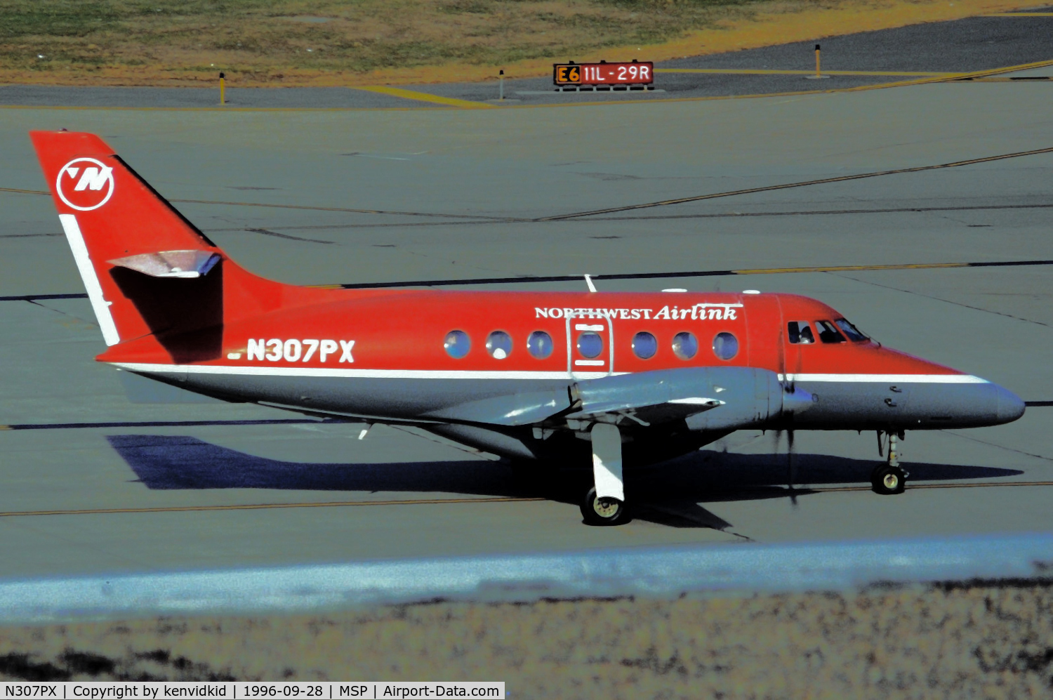 N307PX, 1995 British Aerospace BAe-3101 Jetstream 31 C/N 673, Copied from slide.