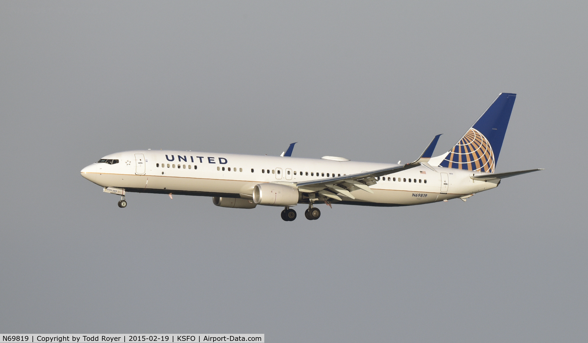 N69819, 2014 Boeing 737-924/ER C/N 43533, Landing at SFO
