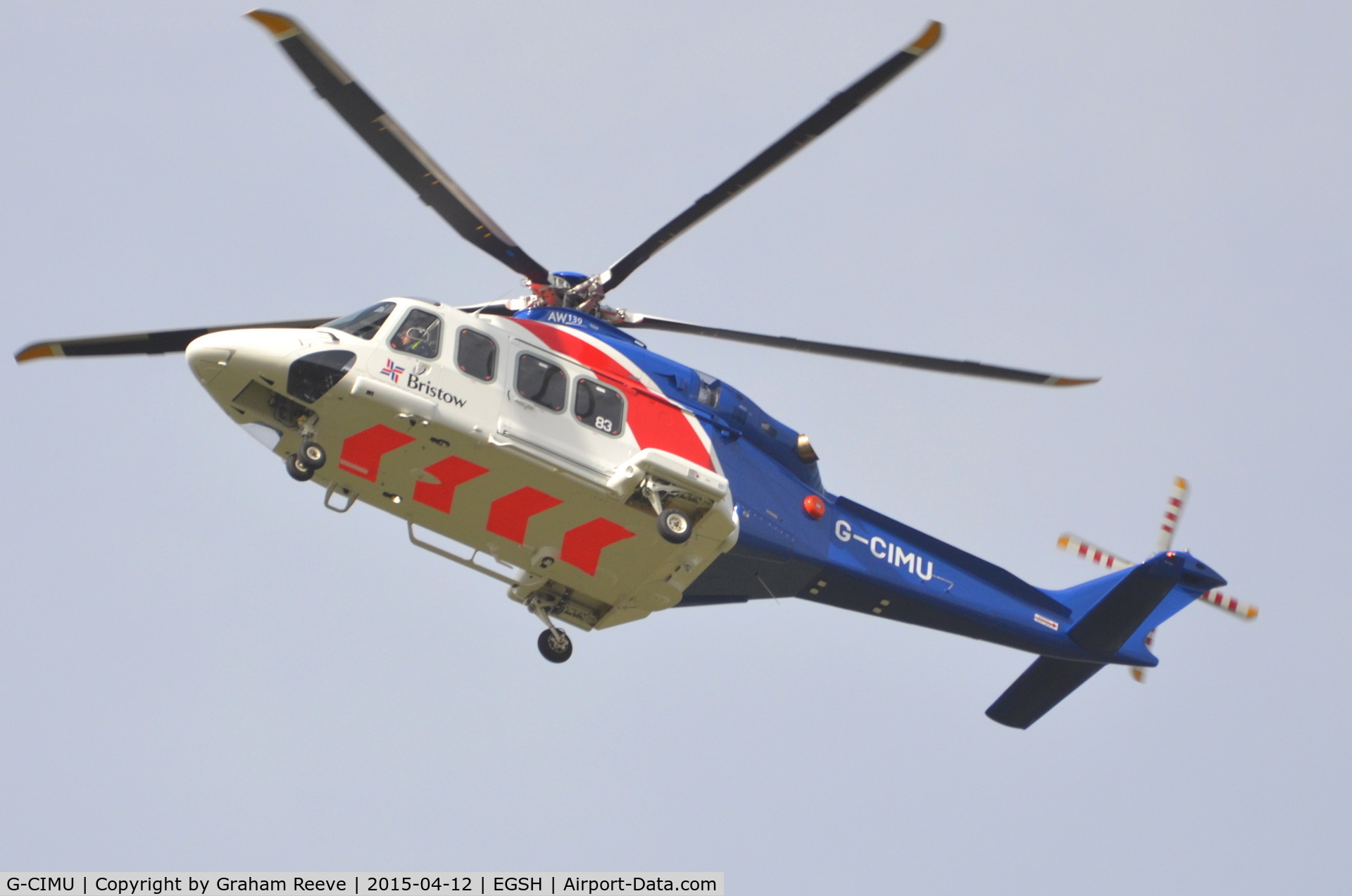 G-CIMU, 2015 AgustaWestland AW-139 C/N 31583, Departing from Norwich.