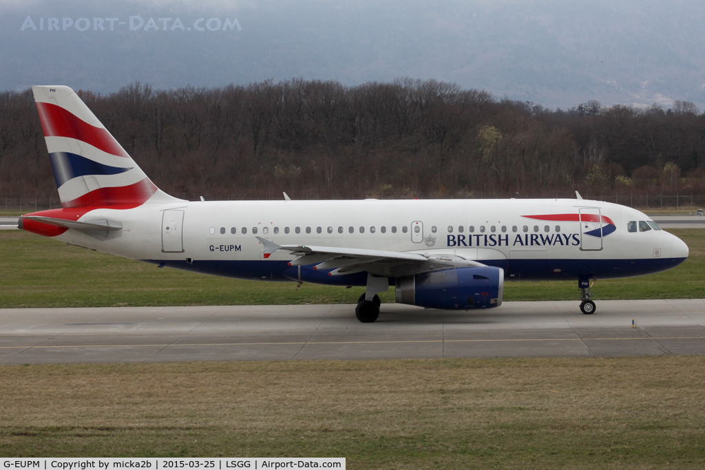 G-EUPM, 2000 Airbus A319-131 C/N 1258, Taxiing. Scrapped in January 2024.