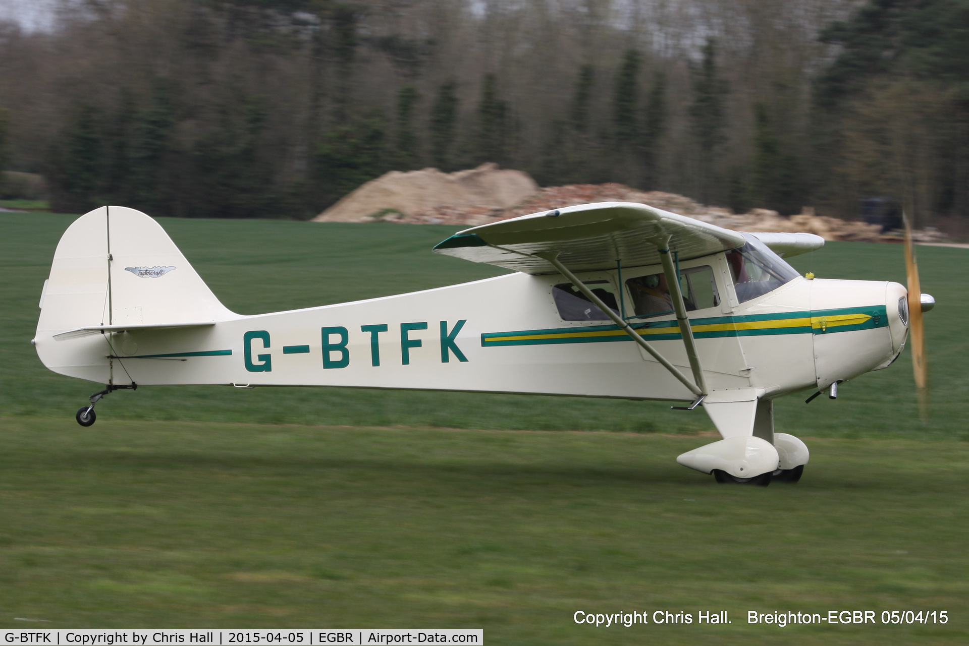 G-BTFK, 1947 Taylorcraft BC-12D Twosome C/N 10540, at the Easter Homebuilt Aircraft Fly-in