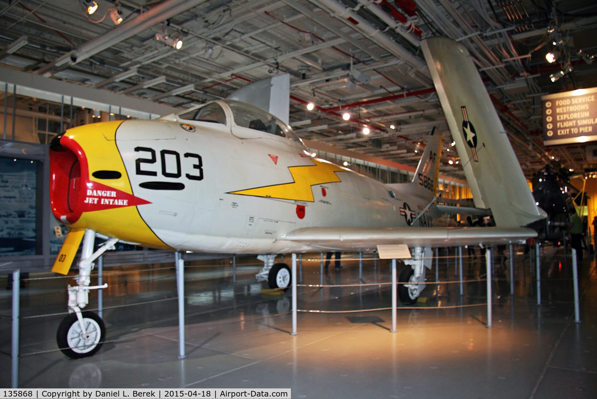 135868, North American F-1C Fury C/N 194-95, This Fury has received new markings, on display at the refurbished U.S.S. Intrepid Air-Sea-Space Museum.