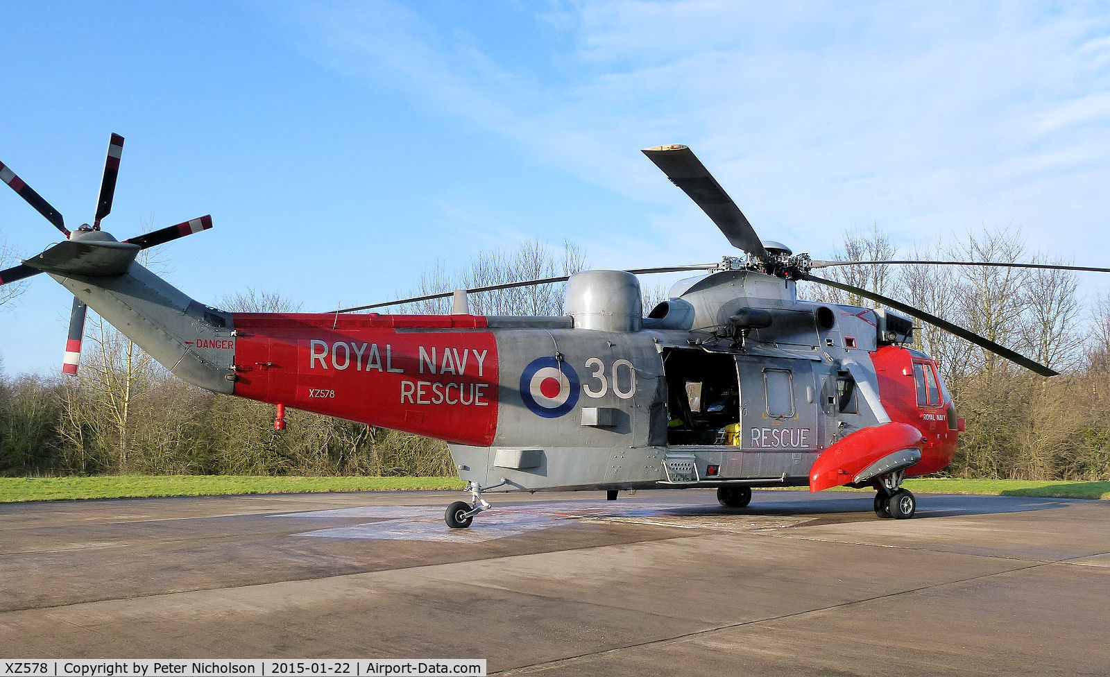 XZ578, 1976 Westland Sea King HU.5SAR C/N WA846, Another view of this Sea King HU.5SAR of 771 Squadron based at Prestwick which visited the Cumberland Infirmary in January 2015.
