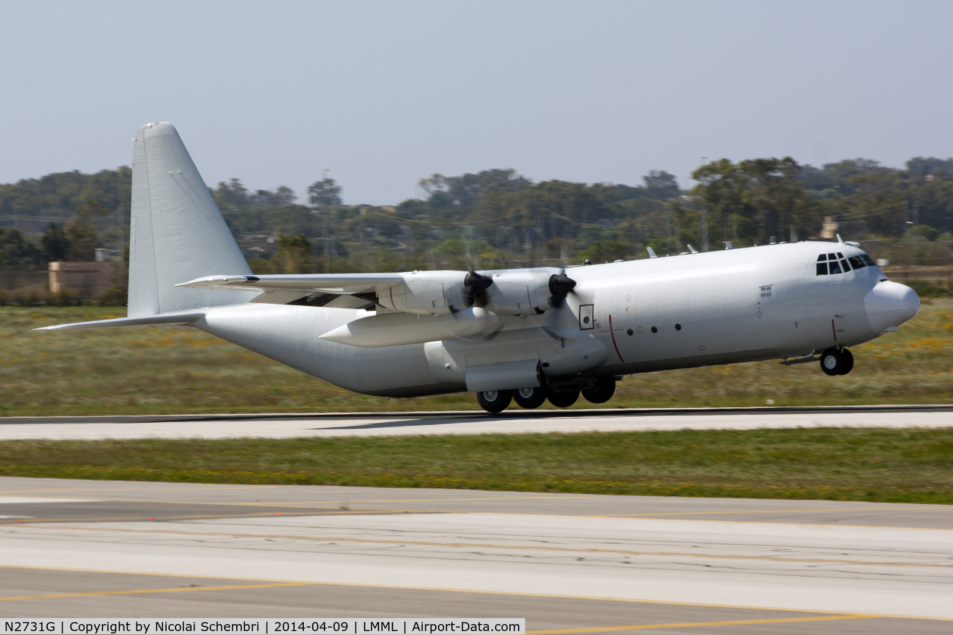 N2731G, 1975 Lockheed L-100-30 Hercules (L-382G) C/N 382-4582, Departing runway 31 at Luqa