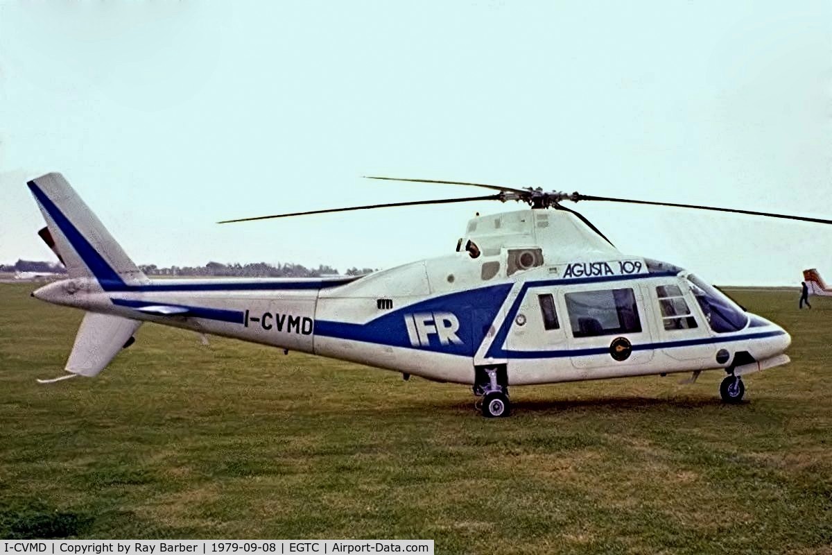 I-CVMD, 1975 Agusta A-109A C/N 7107, Agusta A.109A [7107] (Agusta SpA) Cranfield~G 08/09/1979. From a slide