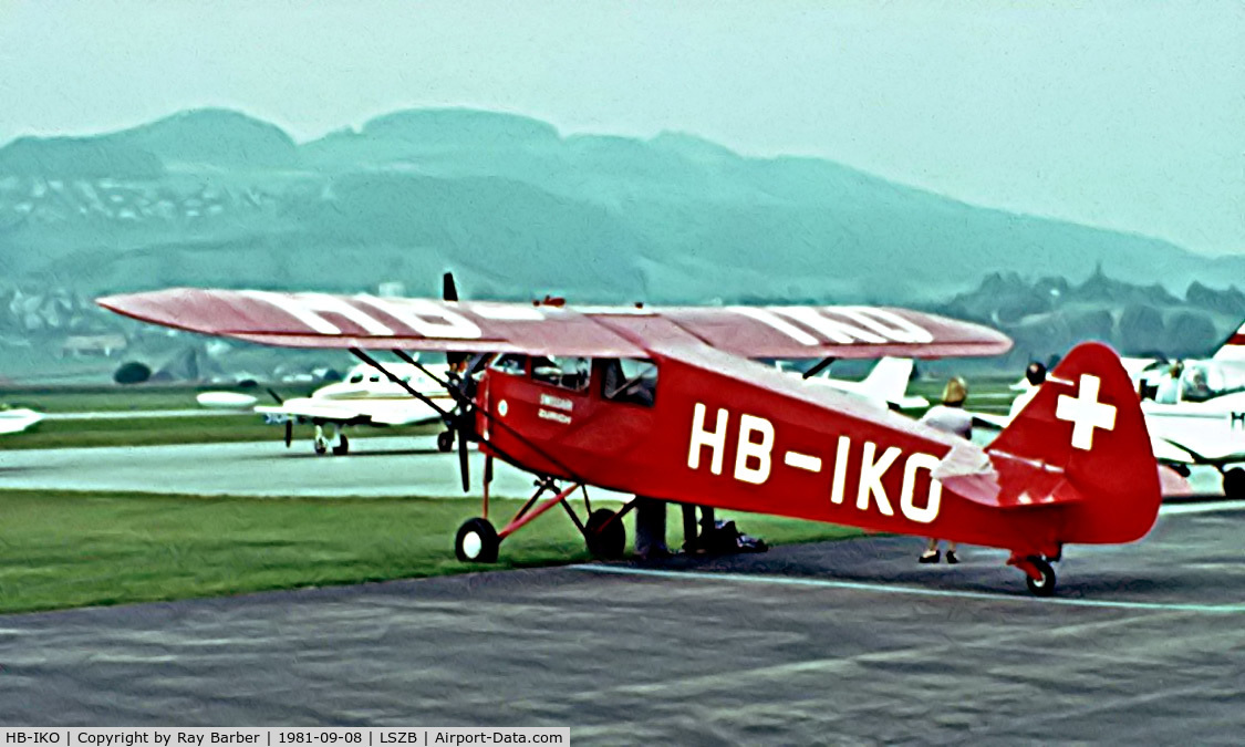 HB-IKO, 1934 Comte AC-4B Gentleman C/N 034, Comte AC.4 Gentleman [34] Bern Belp~HB 08/09/1981. From a slide.