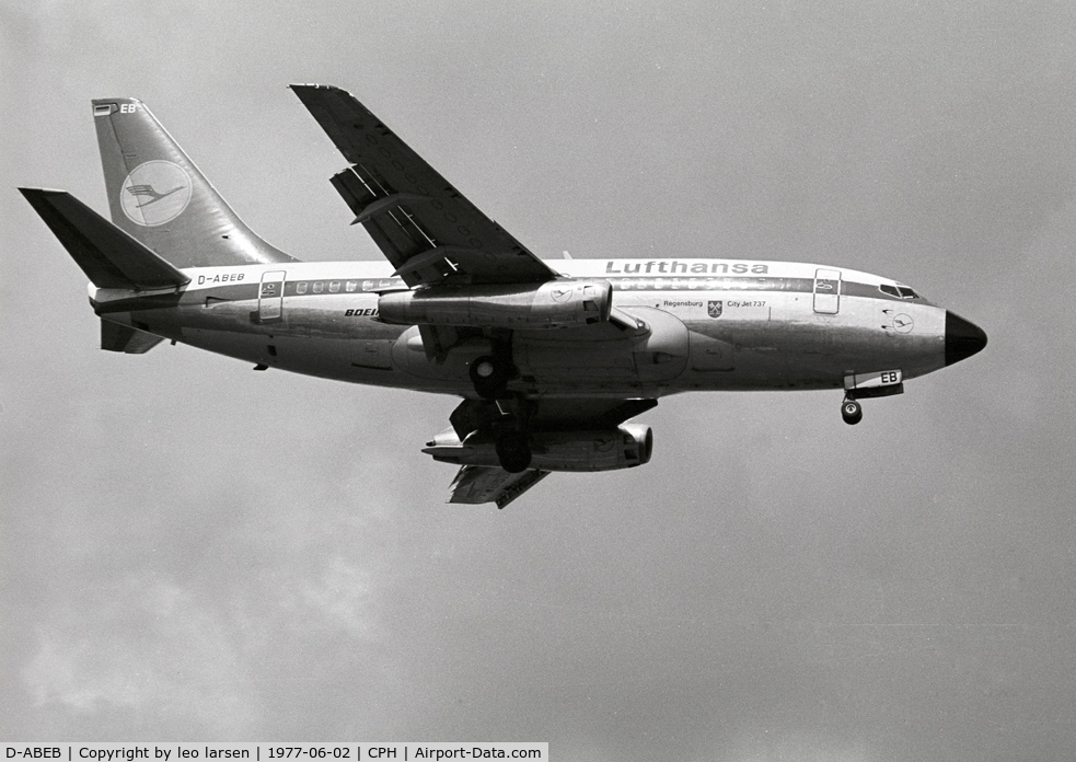 D-ABEB, 1967 Boeing 737-130 C/N 19014, Copenhagen Kastrup 2.6.77