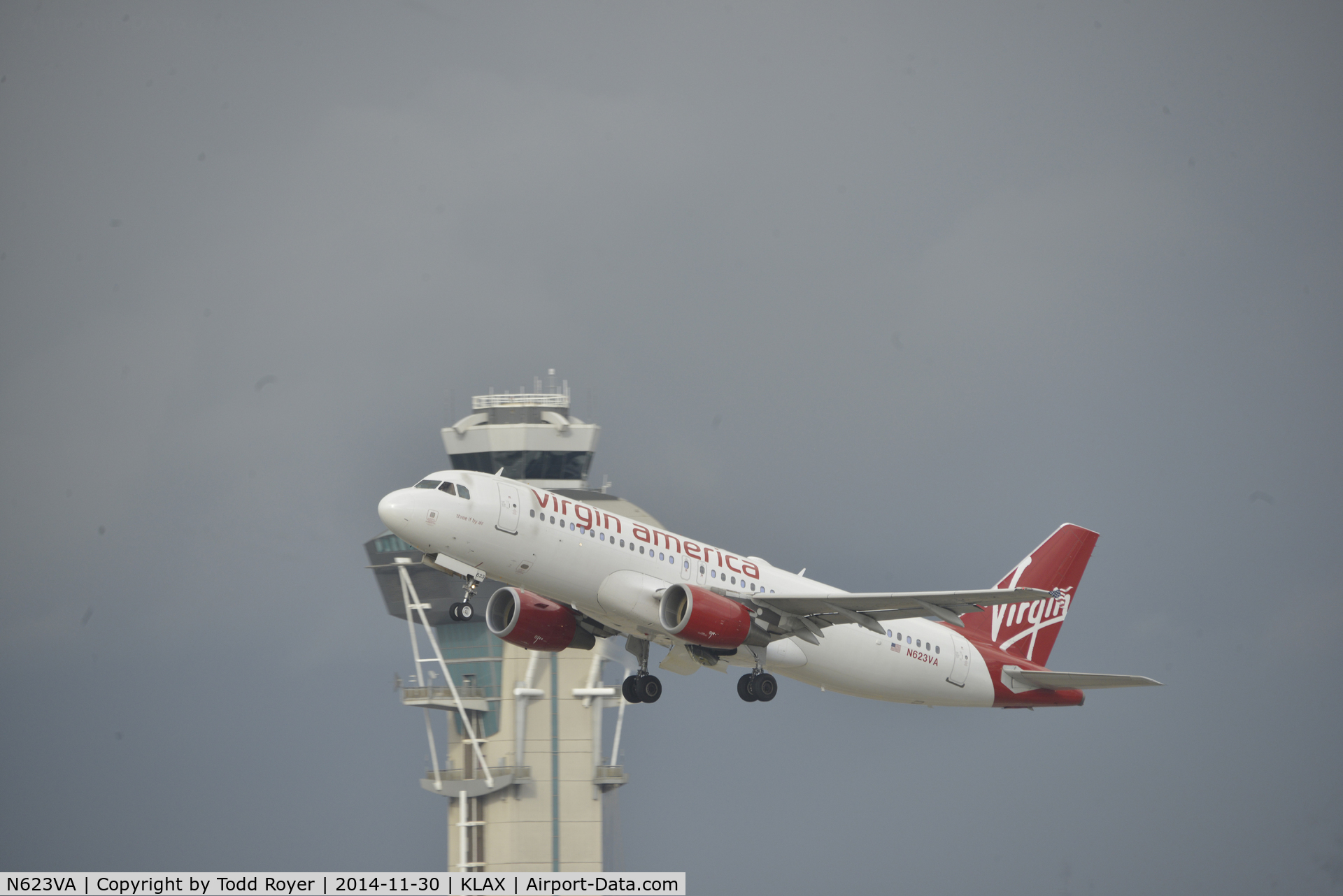 N623VA, 2006 Airbus A320-214 C/N 2740, Departing LAX on 25R