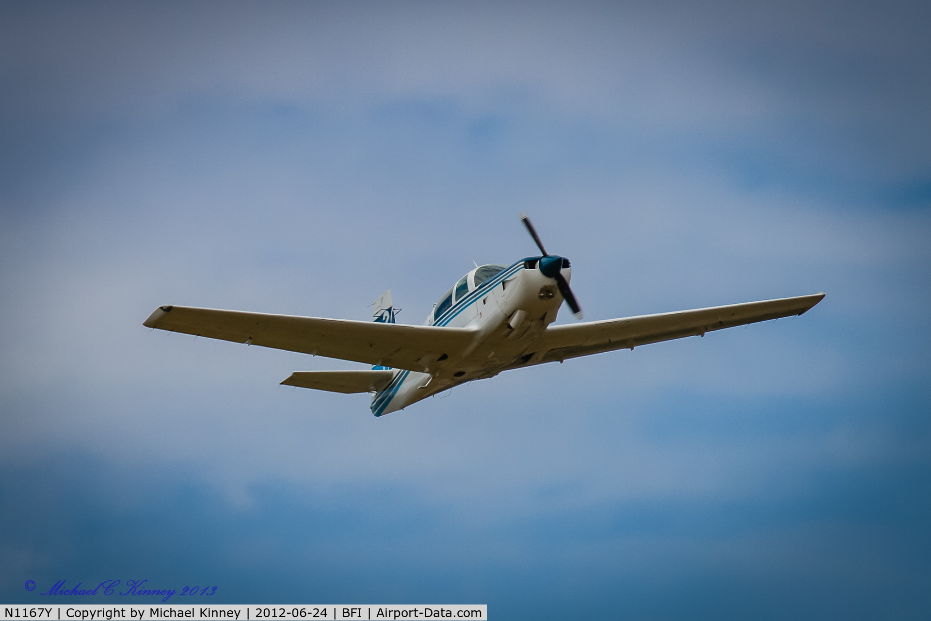 N1167Y, 1982 Mooney M20K C/N 25-0684, During, after, take off.