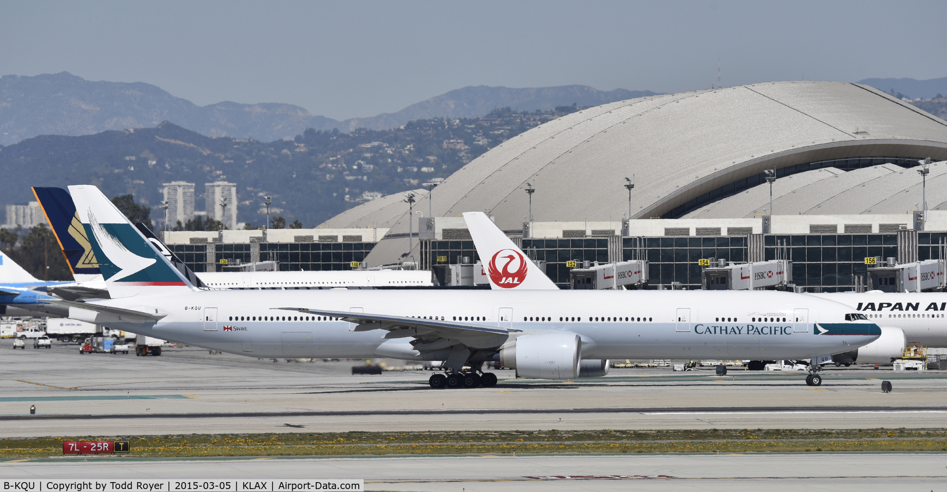 B-KQU, 2014 Boeing 777-367/ER C/N 42145, Taxiing for departure at LAX