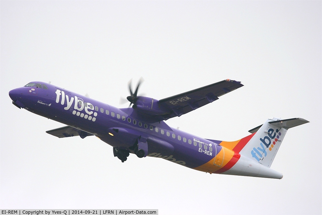 EI-REM, 2007 ATR 72-212A C/N 760, ATR 72-212A, Take off rwy 28, Rennes-St Jacques airport (LFRN-RNS)