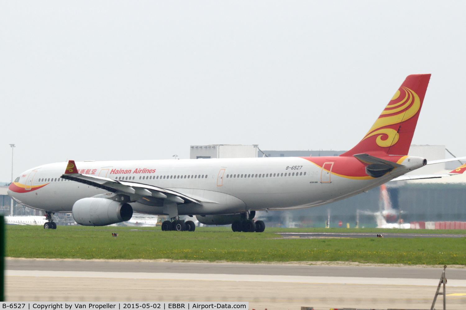 B-6527, 2010 Airbus A330-343X C/N 1178, Hainan Airlines Airbus A330-300 taking off from Brussels Zaventem airport, Belgium.
