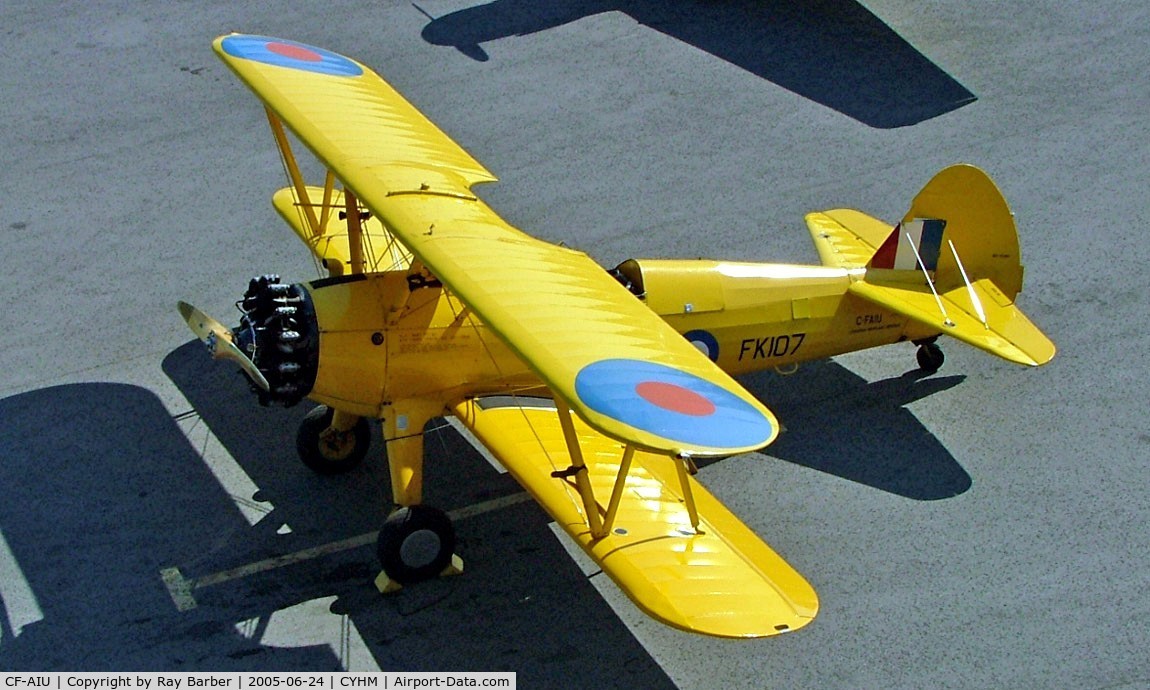 CF-AIU, 1943 Boeing PT-17 Kaydet (A75N1) C/N 75-2180, Boeing Stearman PT-17 Kaydet [75-2180] Hamilton~C 24/06/2005. Marked C-FAIU/FK107.