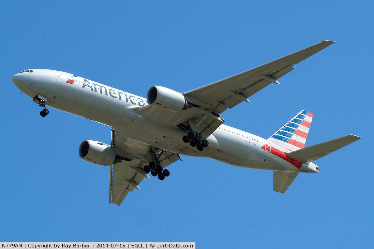 N779AN, 1999 Boeing 777-223 C/N 29955, Boeing 777-223ER [29955] (American Airlines) Home~G 15/07/2014. On approach 27R.