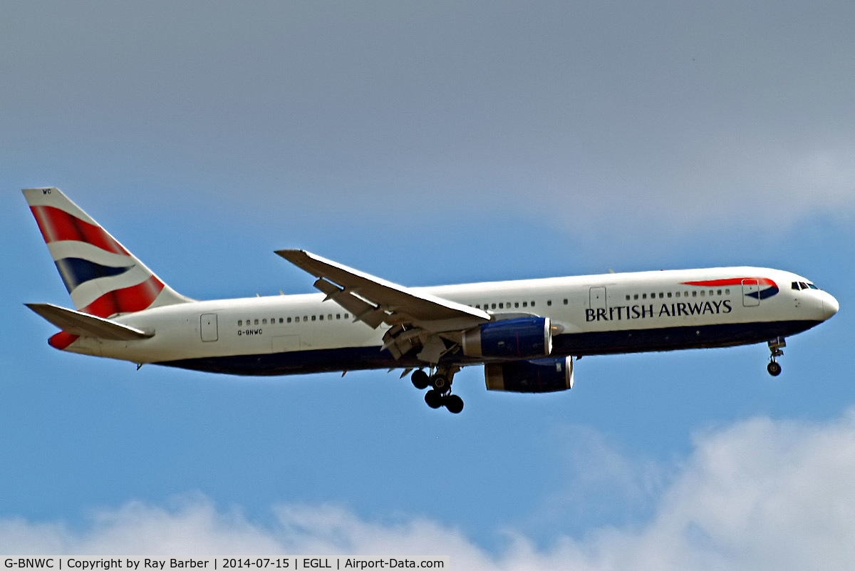 G-BNWC, 1989 Boeing 767-336 C/N 24335, Boeing 767-336ER [24335] (British Airways) Home~G 15/07/2014. On approach 27L.