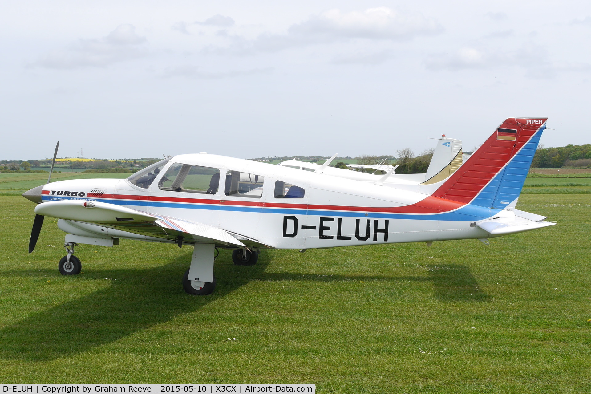 D-ELUH, 1977 Piper PA-28R-201T Turbo Cherokee Arrow III Cherokee Arrow III C/N 28R-7703324, Parked at Northrepps.