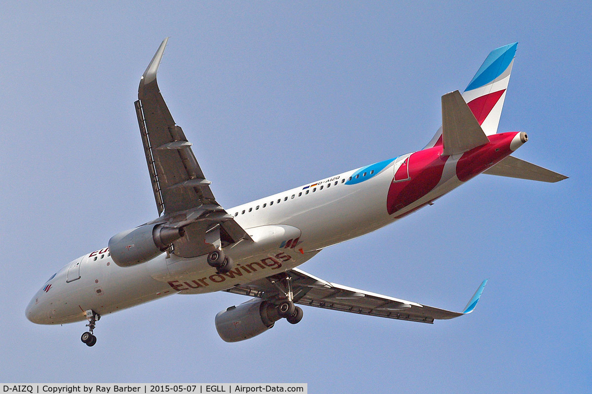 D-AIZQ, 2013 Airbus A320-214 C/N 5497, Airbus A320-214(SL) [5497] (Eurowings) Home~G 07/05/2015. On approach 27R.