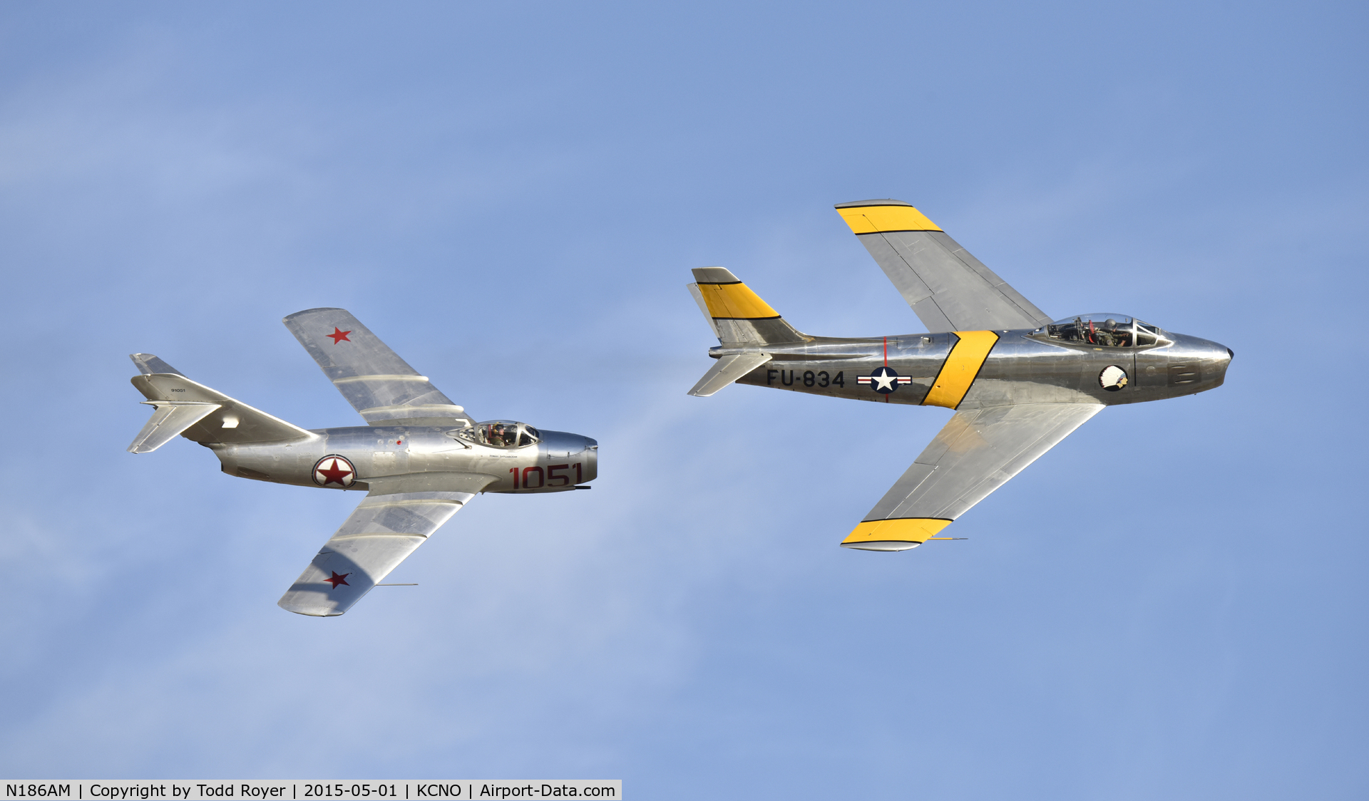 N186AM, 1952 North American F-86F Sabre C/N 191-708, Flying at the 2015 Planes of Fame Airshow
