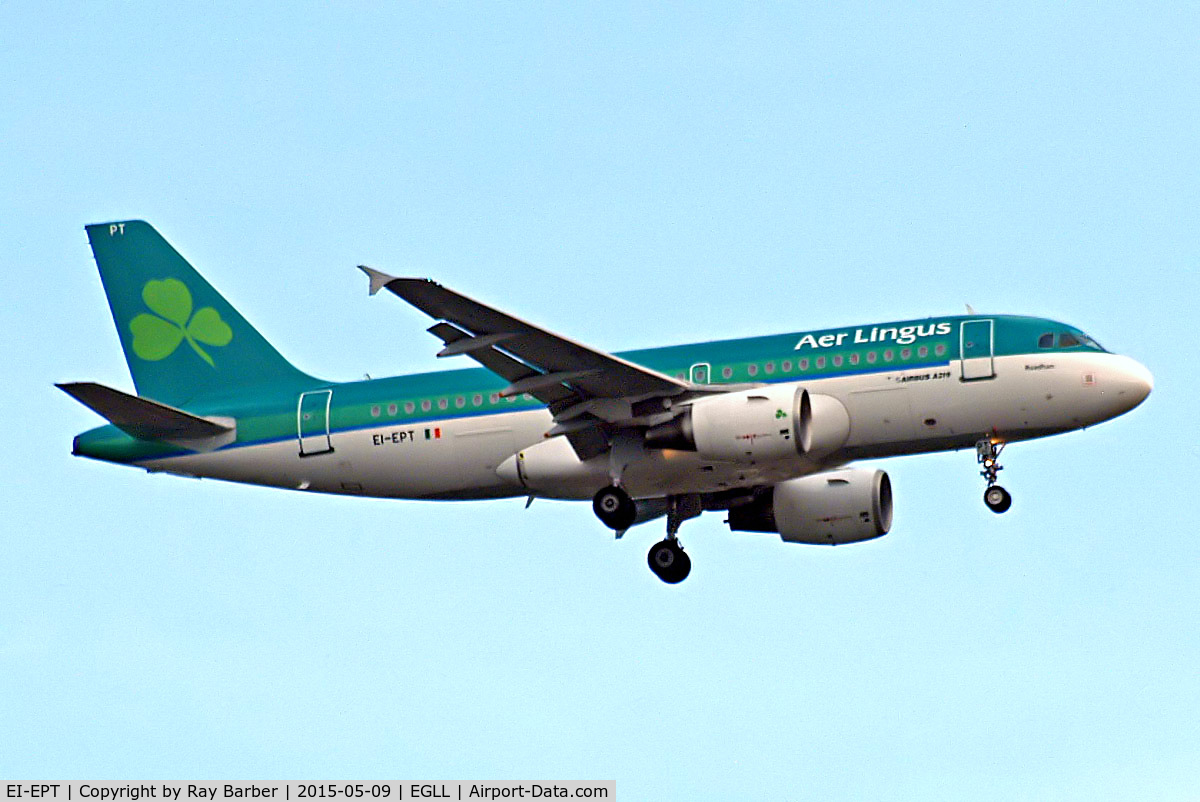 EI-EPT, 2007 Airbus A319-111 C/N 3054, Airbus A319-111 [3054] (Aer Lingus) Home~G 09/05/2015. On approach 27L.