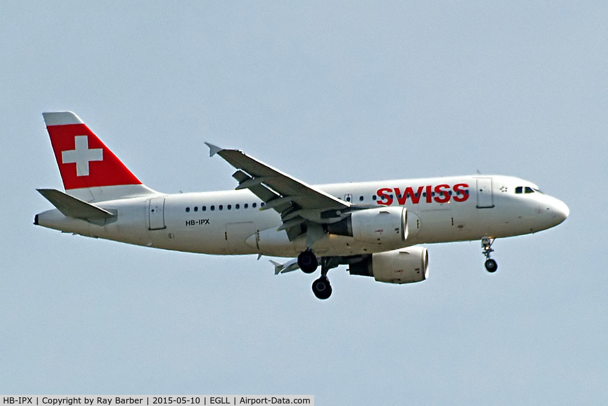 HB-IPX, 1996 Airbus A319-112 C/N 612, Airbus A319-112 [0612] (Swiss International Air Lines) Home~G 10/05/2015. On approach 27L.
