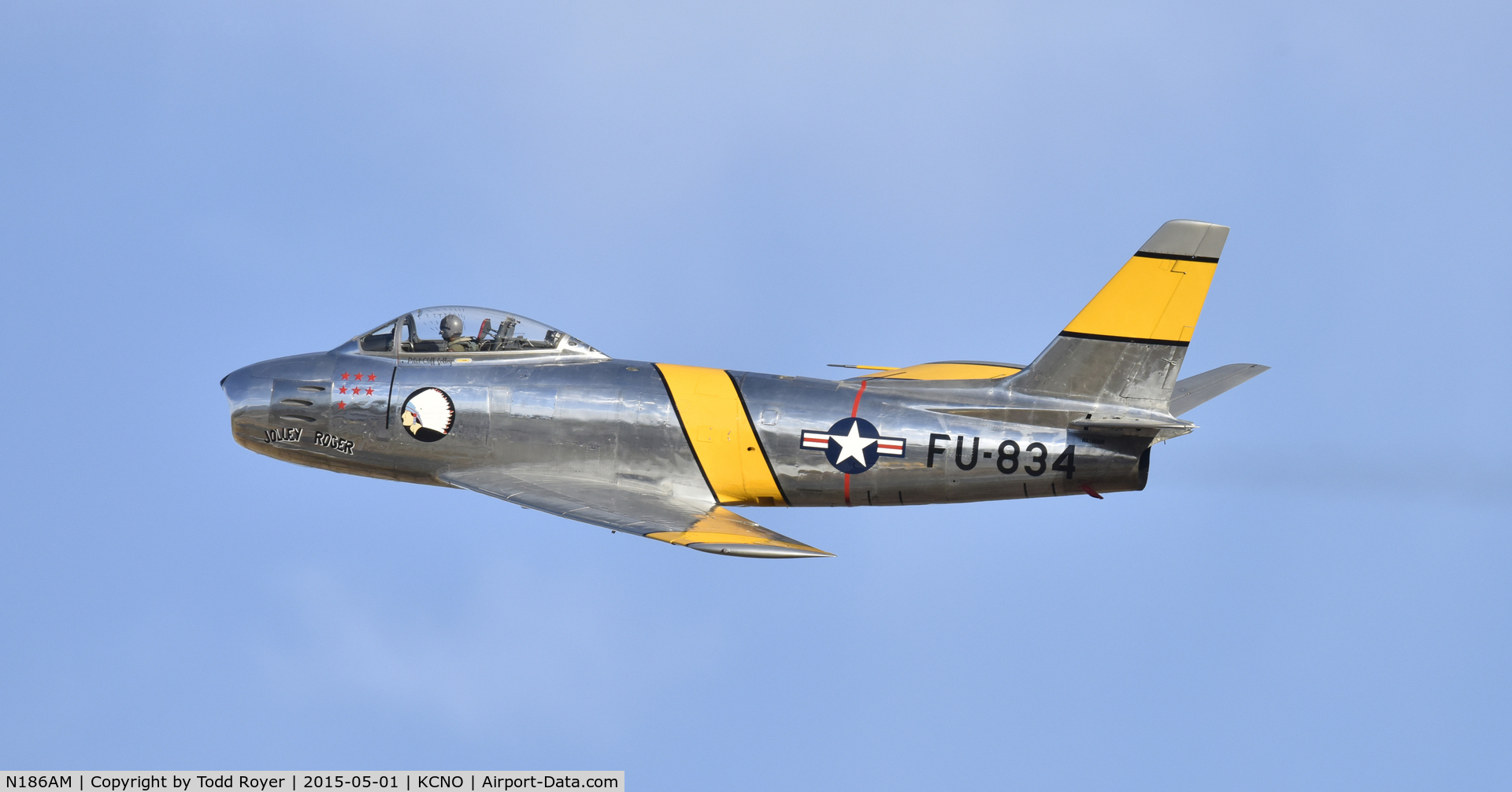 N186AM, 1952 North American F-86F Sabre C/N 191-708, Flying at the 2015 Planes of Fame Airshow
