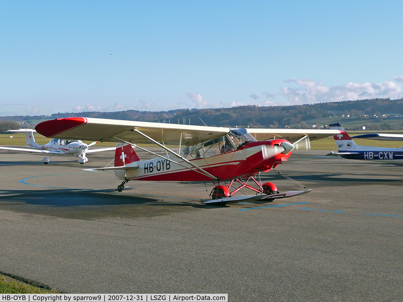 HB-OYB, 1952 Piper PA-18-150 Super Cub C/N 18-1192, ready to taxy for a last flight of the year